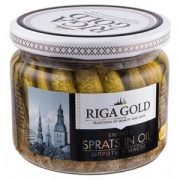 Canned Fish, Sprats In Oil "Rizhskoye Zoloto" Glass Jar250g (SOB)